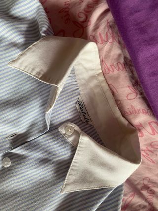Camisa Boteli azul y blanca a rayas