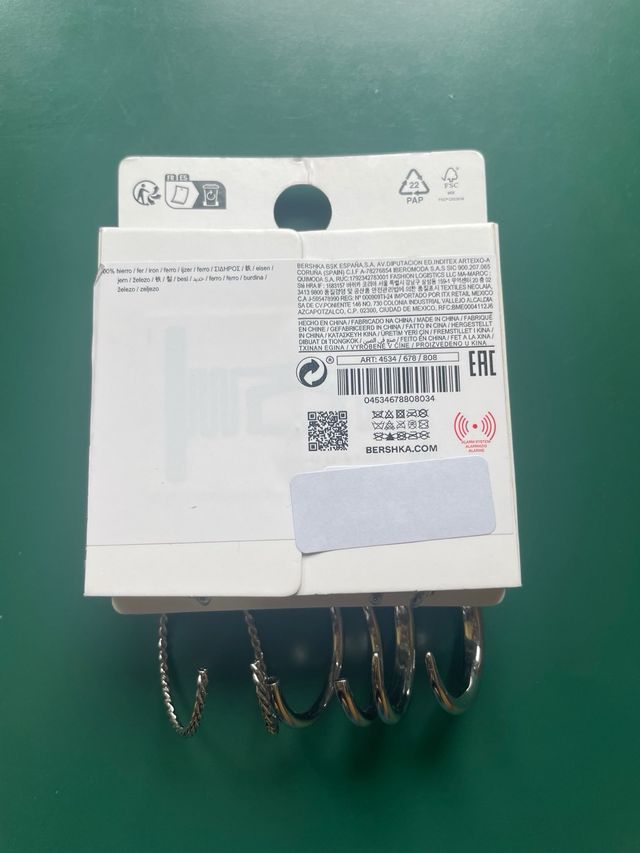 Pendientes Plata Bershka - 8 pares