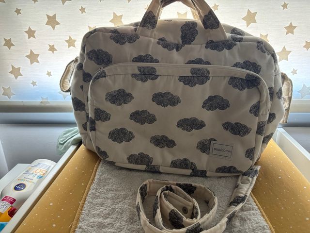 Bolso bebé Minicoton nubes