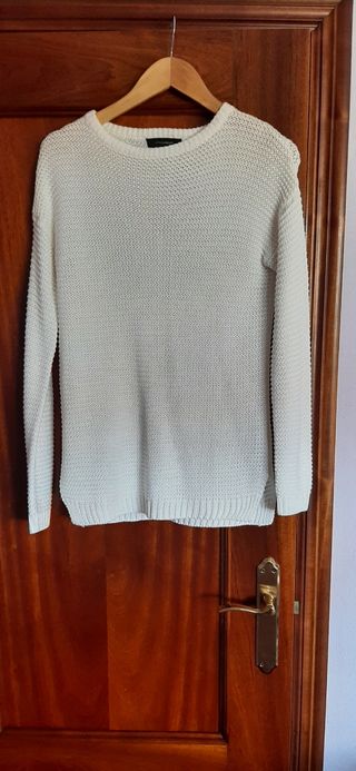 Jersey blanco mujer talla S