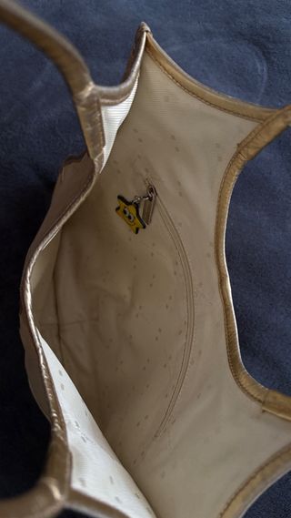 Bolso de Roberto Verino de cuero de gamuza beige