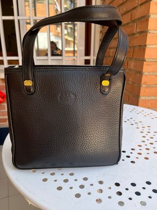 Bolso de mano piel color negro