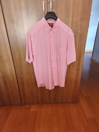 Camisa rosa caballero manga corta
