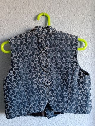 Chaleco fallero niño azul-gris