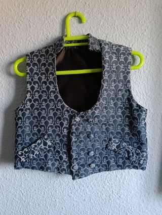 Chaleco fallero niño azul-gris