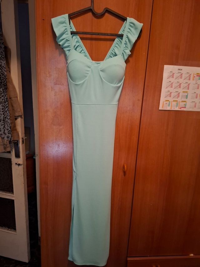 Vestido midi teal