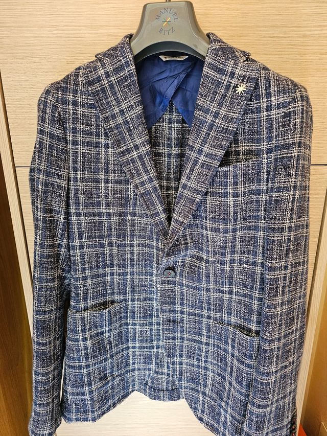 Giacca Manuel Ritz blu a quadri tg.46