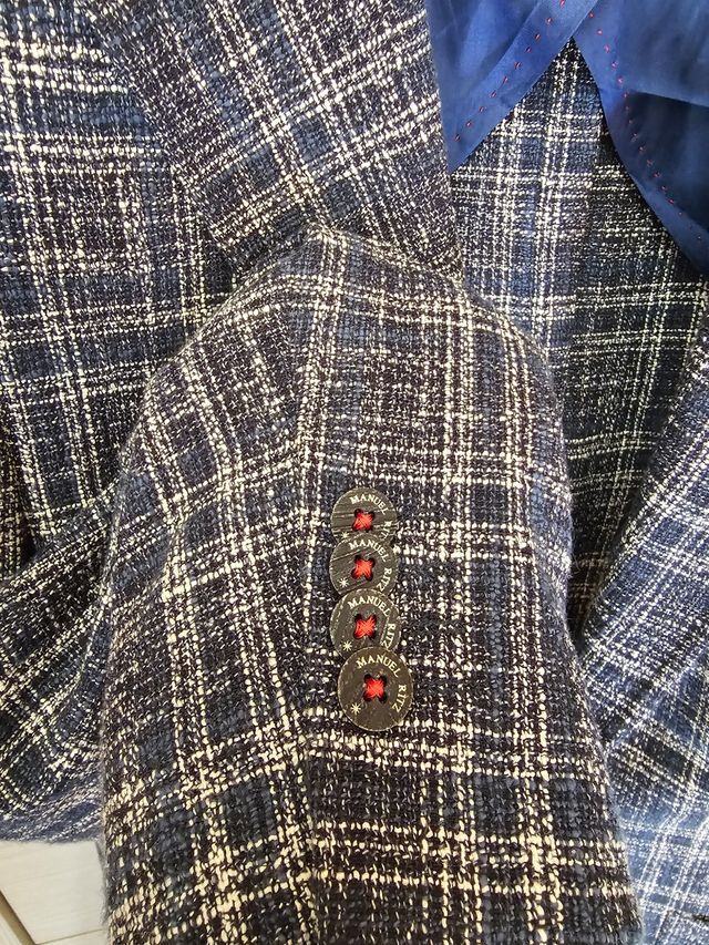 Giacca Manuel Ritz blu a quadri tg.46