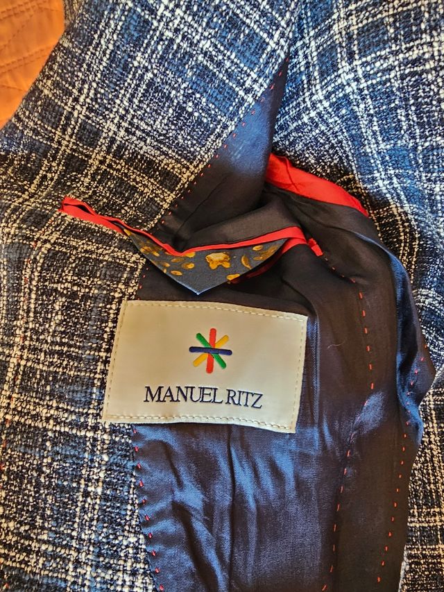 Giacca Manuel Ritz blu a quadri tg.46
