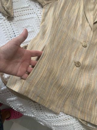 Traje lino beige