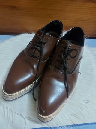 Zapatos Uterqüe marrones plataforma