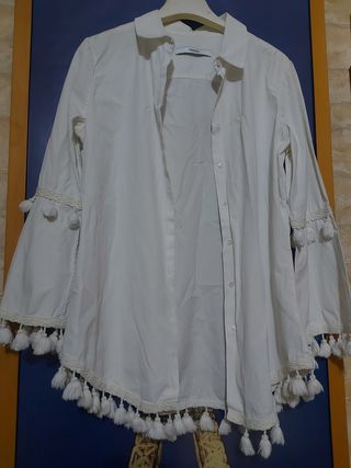 Blusa Uterqüe blanca - Talla M