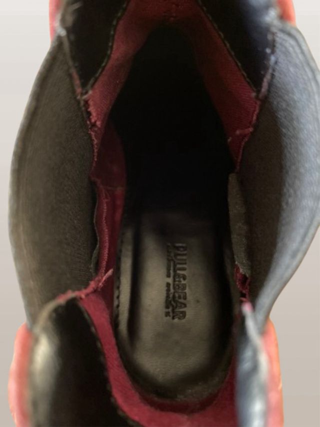 Botines plataforma burdeos, talla 35