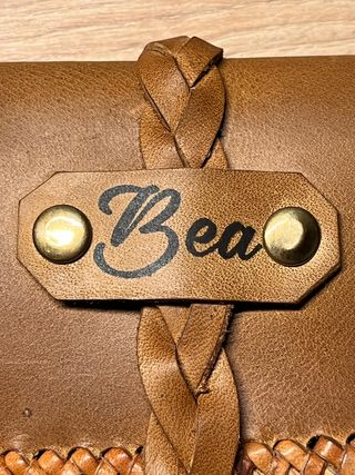 Cartera cuero trenzada - Marrón