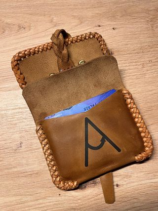 Cartera cuero trenzada - Marrón