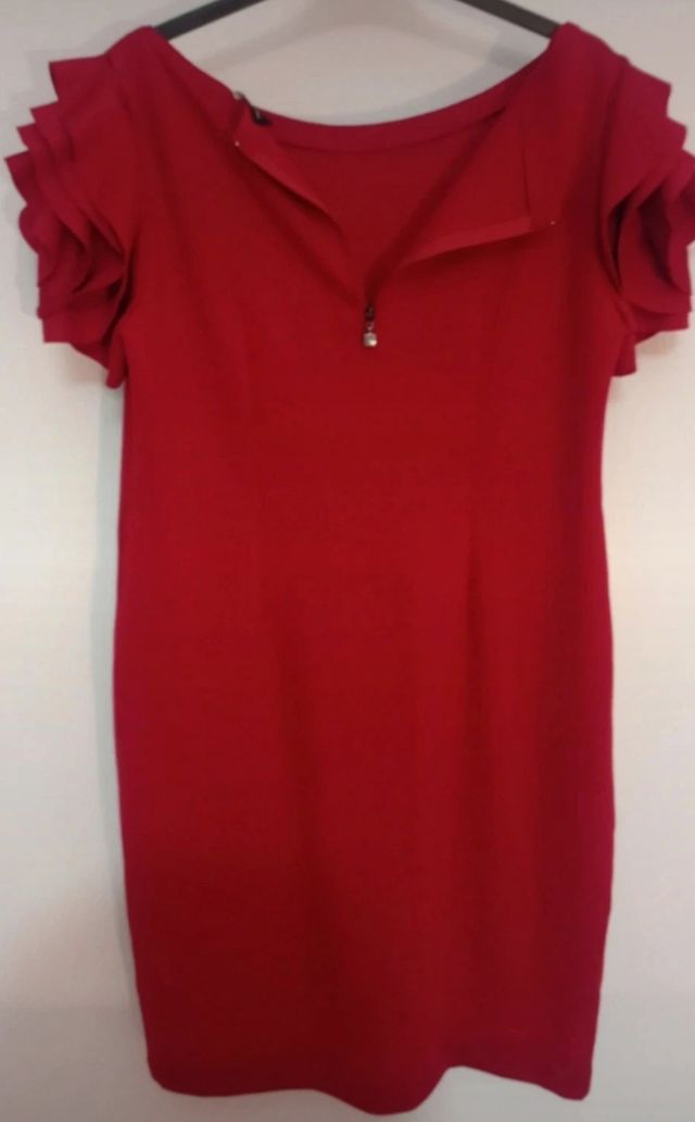 Vestido rojo volantes - Talla S