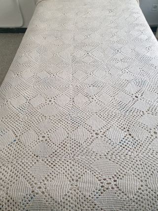 Colcha crochet algodón blanco