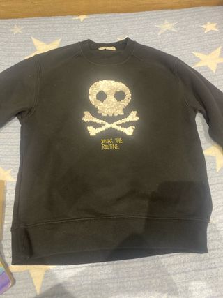 Sudadera calavera niño - Negra.Talla 10 años