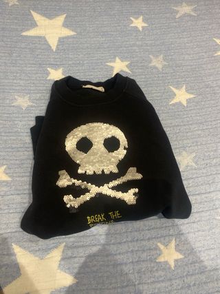 Sudadera calavera niño - Negra.Talla 10 años
