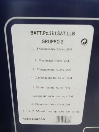 Batteria pentole acciaio inox 20pz