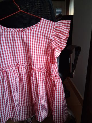 Blusa vichy roja y blanca