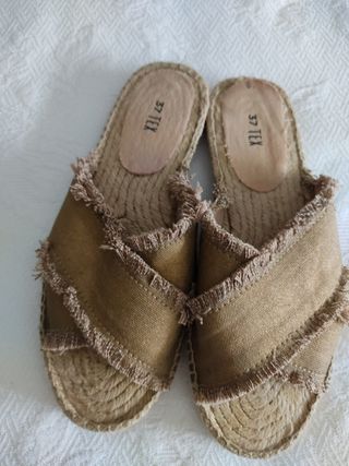 Sandalias planas tex -color oro
