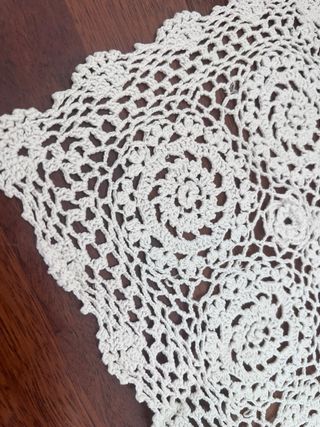 2 Centrini in Cotone Bianco cm.33x23