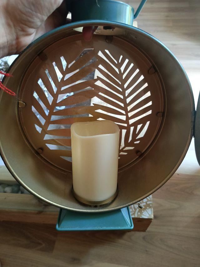 Farol metálico  con vela incluida