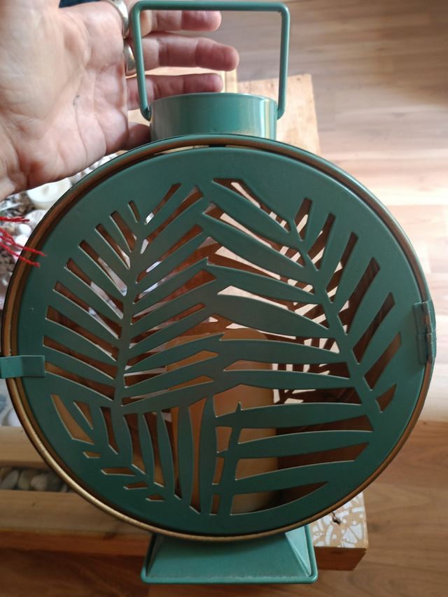 Farol metálico  con vela incluida