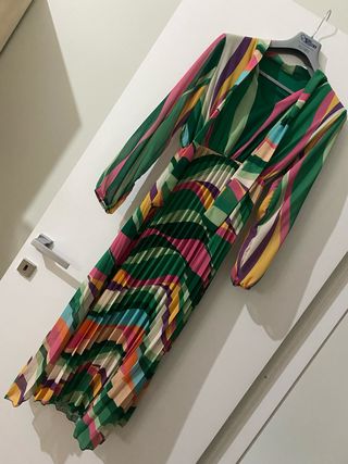 Vestito plissettato multicolor
