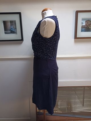 Vestido Naf Naf M - Azul con lunares