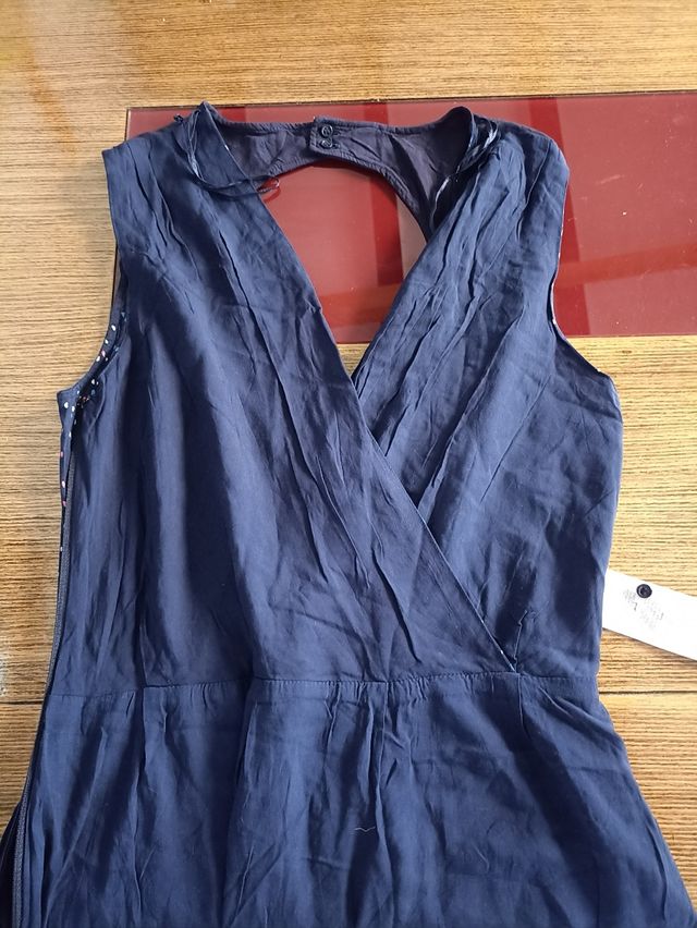 Vestido Naf Naf M - Azul con lunares