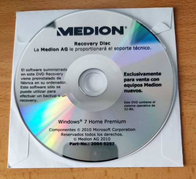 Discos Medion Recovery & App