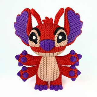 Figura Leroy (Stitch) estilo crochet impresa 3D
