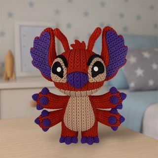 Figura Leroy (Stitch) estilo crochet impresa 3D