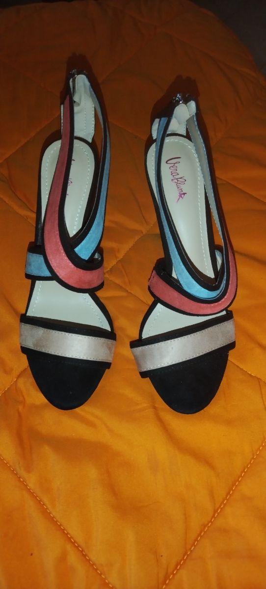 Sandali con tacco multicolor