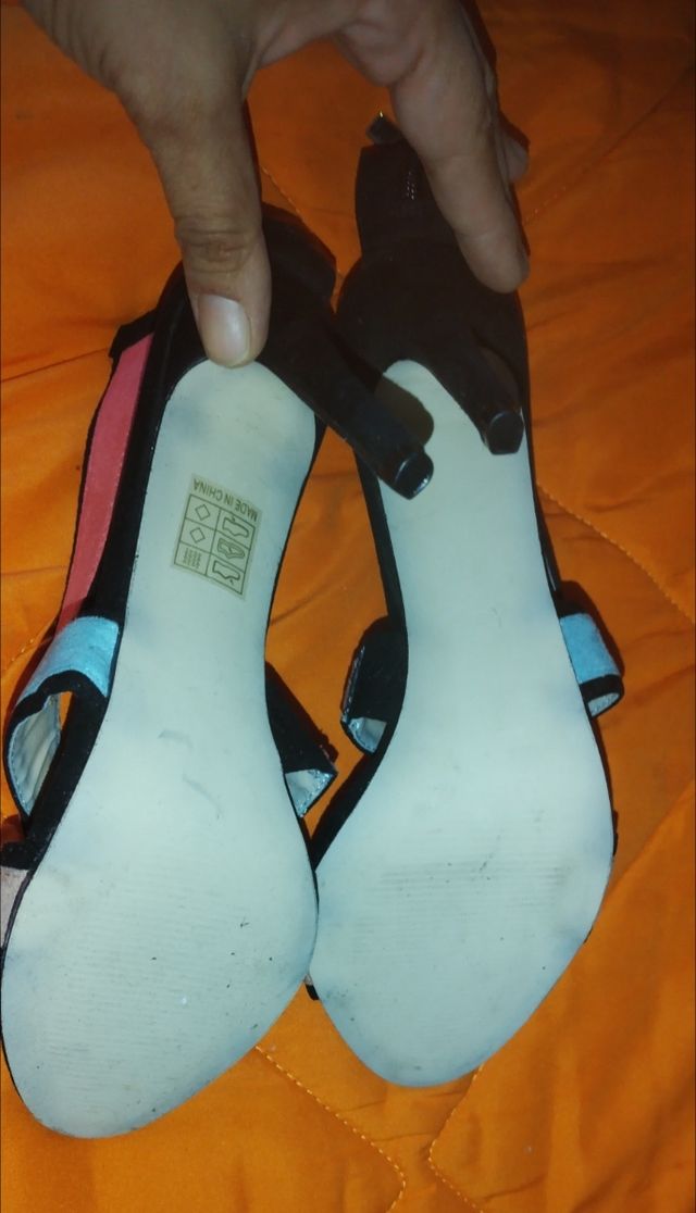 Sandali con tacco multicolor