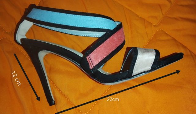 Sandali con tacco multicolor