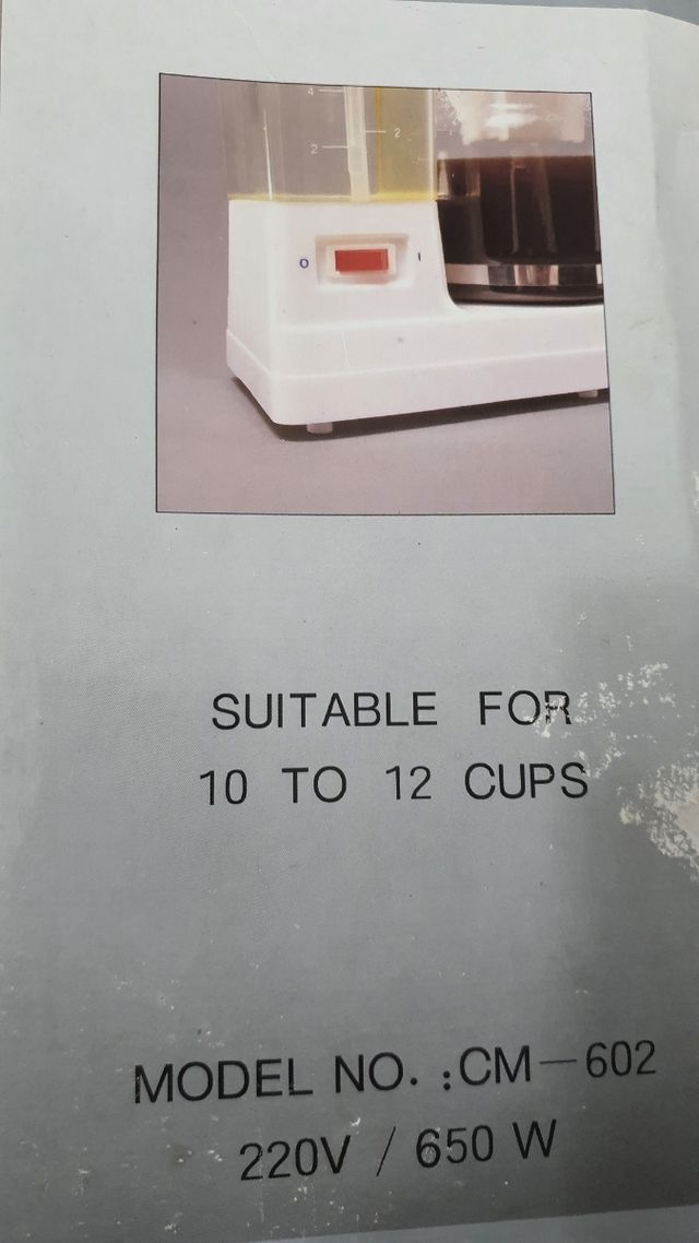 Cafetera goteo, blanca, nueva