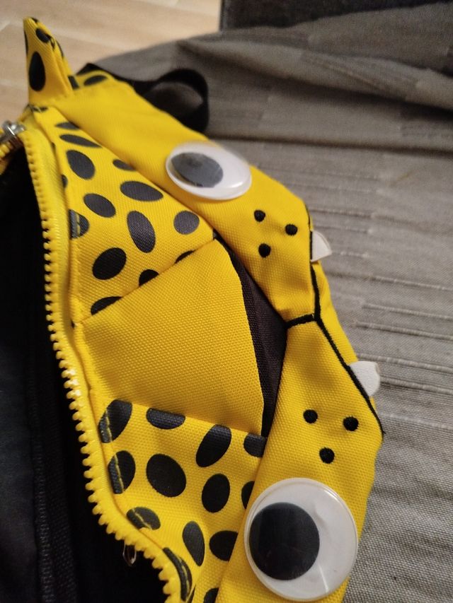 Riñonera leopardo amarilla ara niños pequeños 