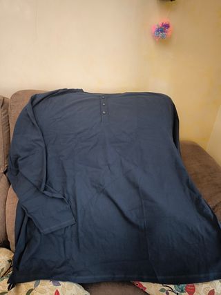 Camiseta manga larga azul 5XL