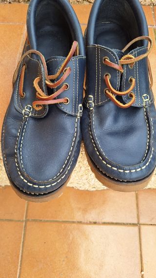 Mocasines náuticos piel azul