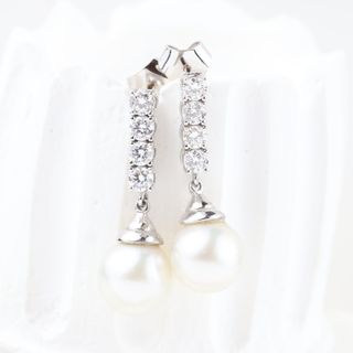 Pendientes vintage con diamantes y perlas