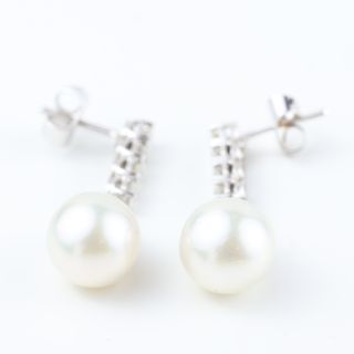 Pendientes vintage con diamantes y perlas