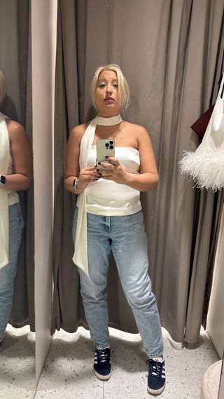 Top blanco Zara - elegante