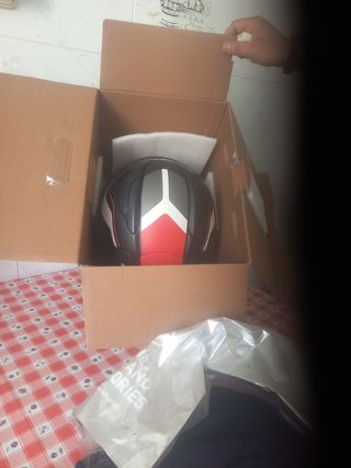 Casco moto HJC integral negro/rojo