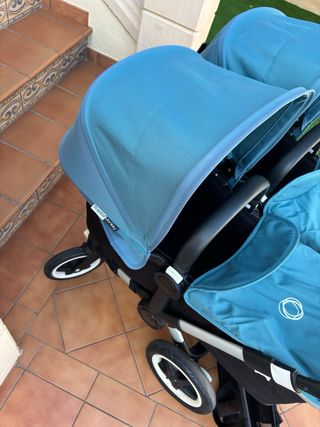 Carro Bugaboo Donkey gemelar turquesa