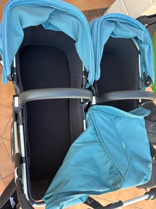 Carro Bugaboo Donkey gemelar turquesa