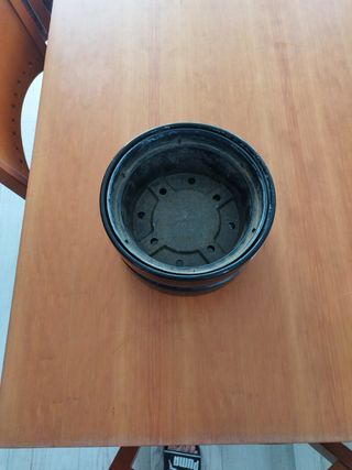 Maceta cerámica redonda negra