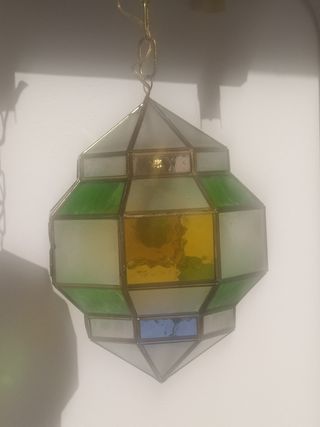 Lampara techo Granadina, cristal multicolor